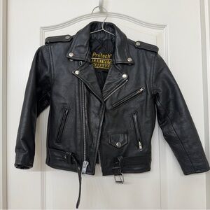 Kids Black Leather Jacket